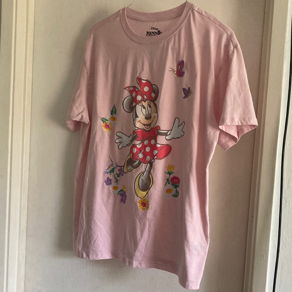 Disney Pink Tee with Minnie Mouse and Butterflies